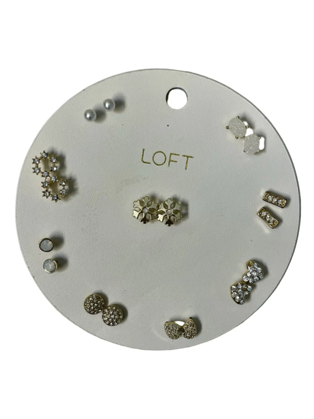 LOFT & American Eagle Mixed Stud Earring Bundle 30+ Pairs Gold Silver Preowned